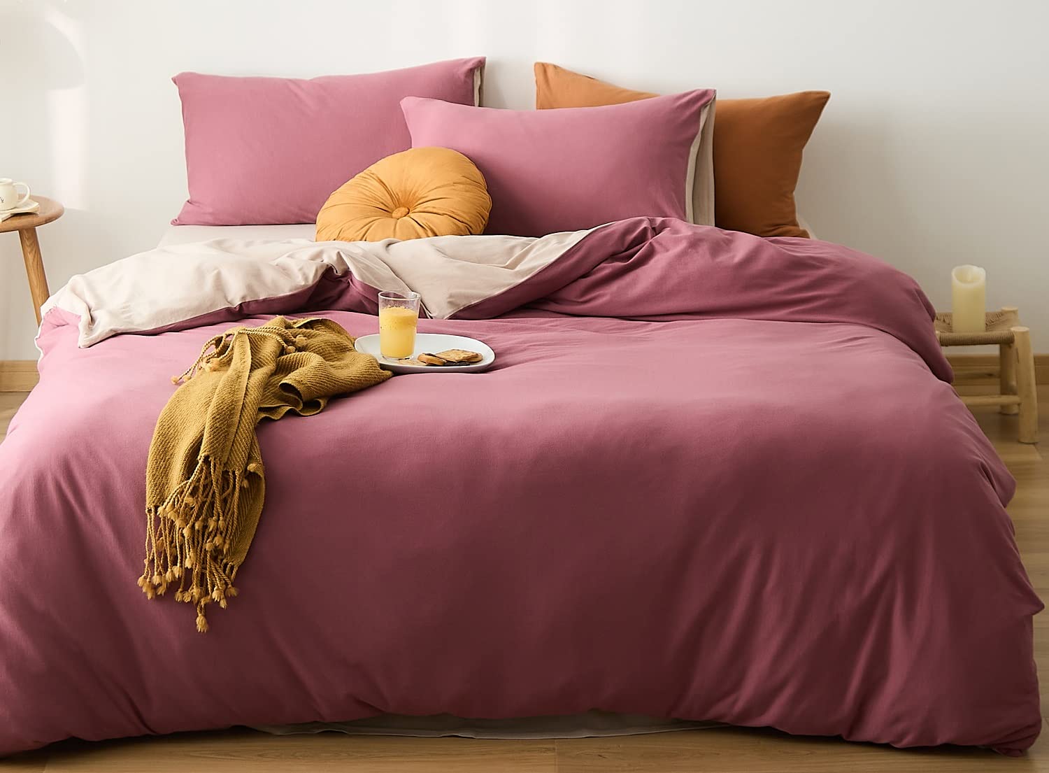 YOYOSTAR 掛ふとんカバー シングル 150x210cm綿100% 天竺ニット Tシャツ生地 やわらかな肌ざわり リバ..