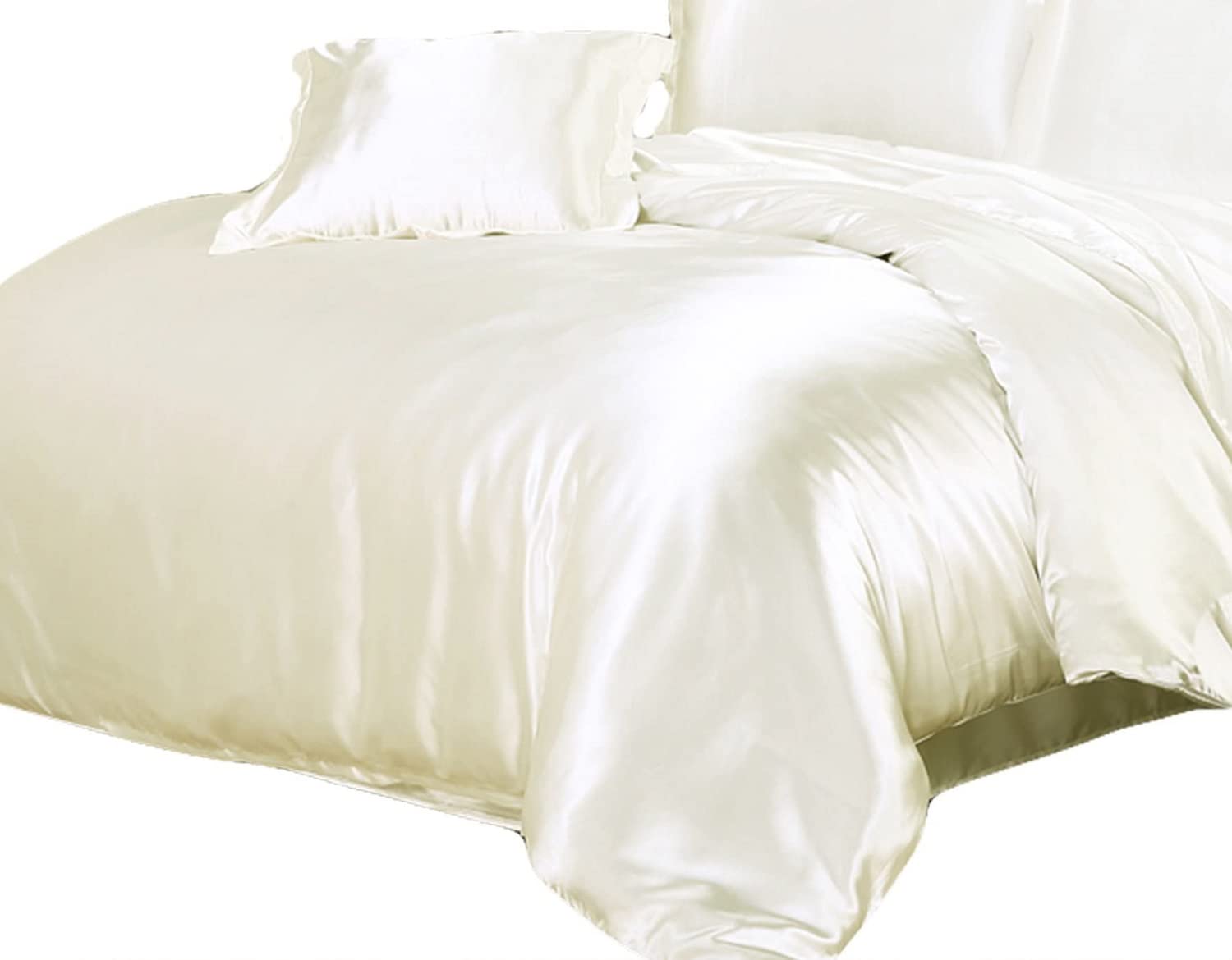 YOYOSTAR 掛ふとんカバー ワイドキング超ロング 無地 シルクと大豆タンパク繊維 掛け布団カバー ホワイト