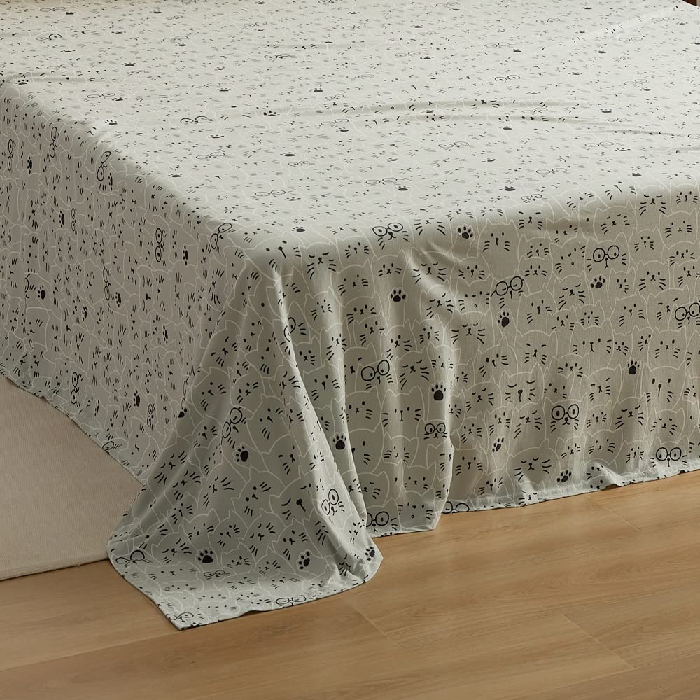 YOYOSTAR フラットシーツ 伸びる ダブル 綿100% ベッドシーツ 肌になじむ天竺ニット 敷シーツ 防ダニ 2..