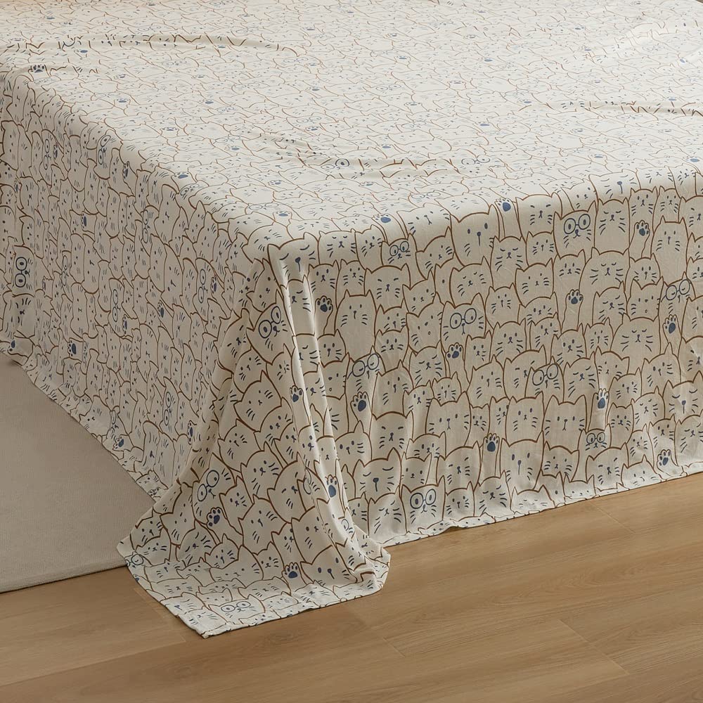 YOYOSTAR フラットシーツ 伸びる シングル 綿100% ベッドシーツ 肌になじむ天竺ニット敷シーツ 防ダニ ..