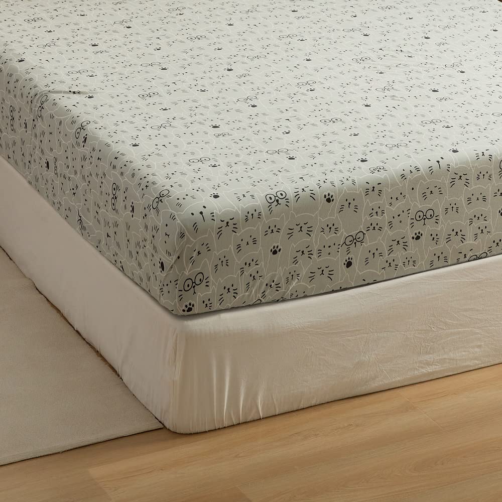 YOYOSTAR ボックスシーツ ワイドダブル 綿100% ベッドシーツ 肌になじむ天竺ニット マットレスカバー ..