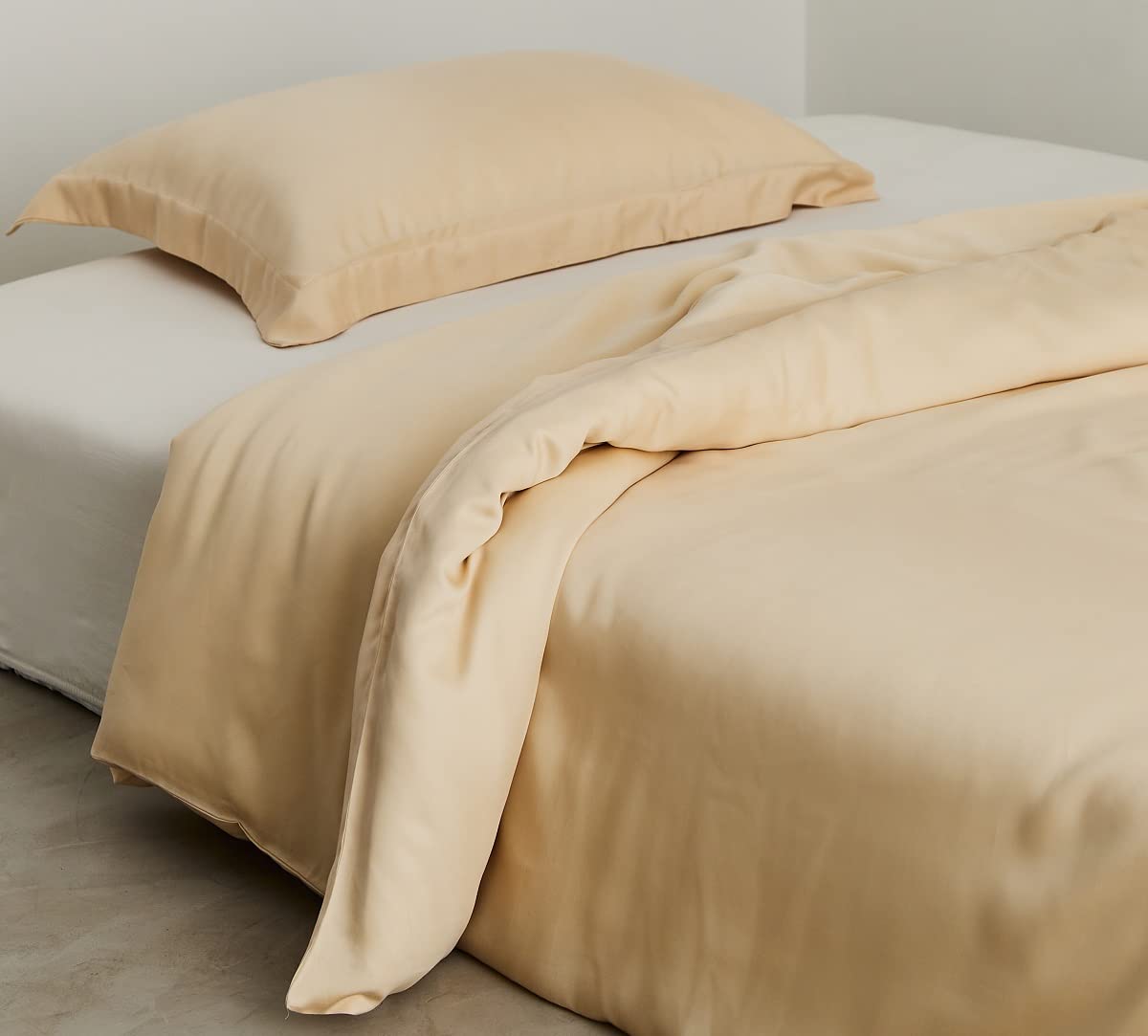 YOYOSTAR 掛ふとんカバー ジュニア 135x185cm テンセル100% 黄色 リバーシブル 掛けカバー イエロー シ..