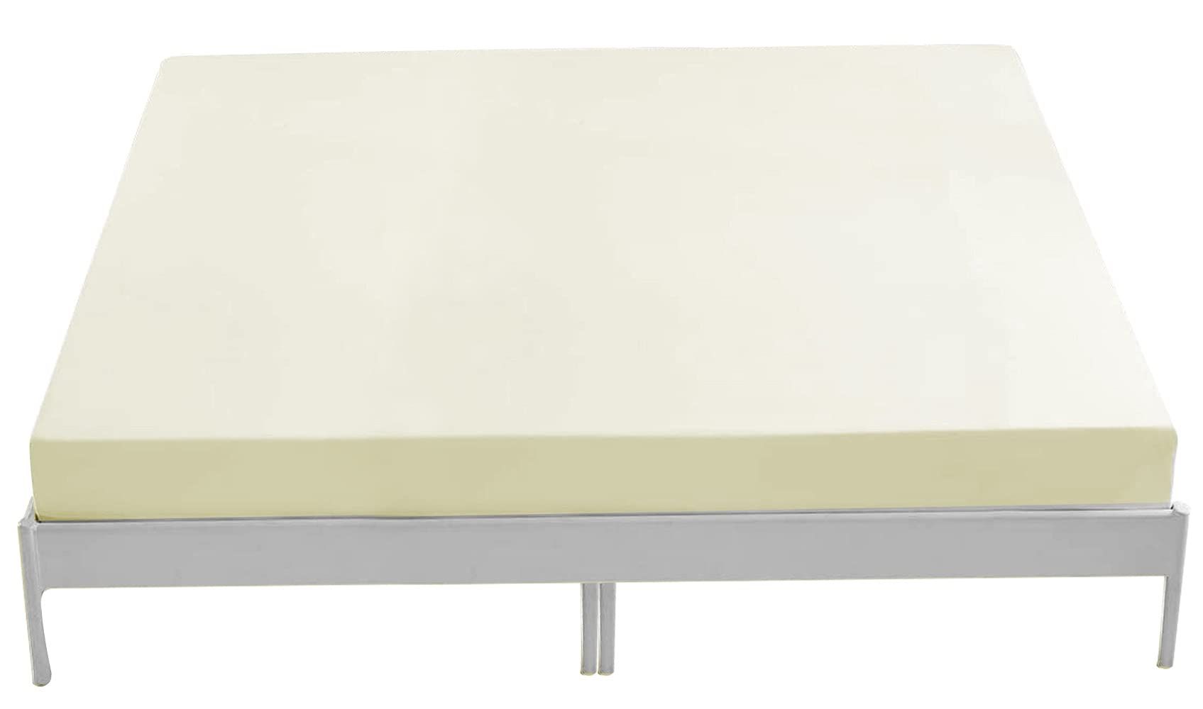 YOYOSTAR ボックスシーツ ワイドキング 200x200x30cm アイボリー マットレスカバー 無地 マチ部分約30c..