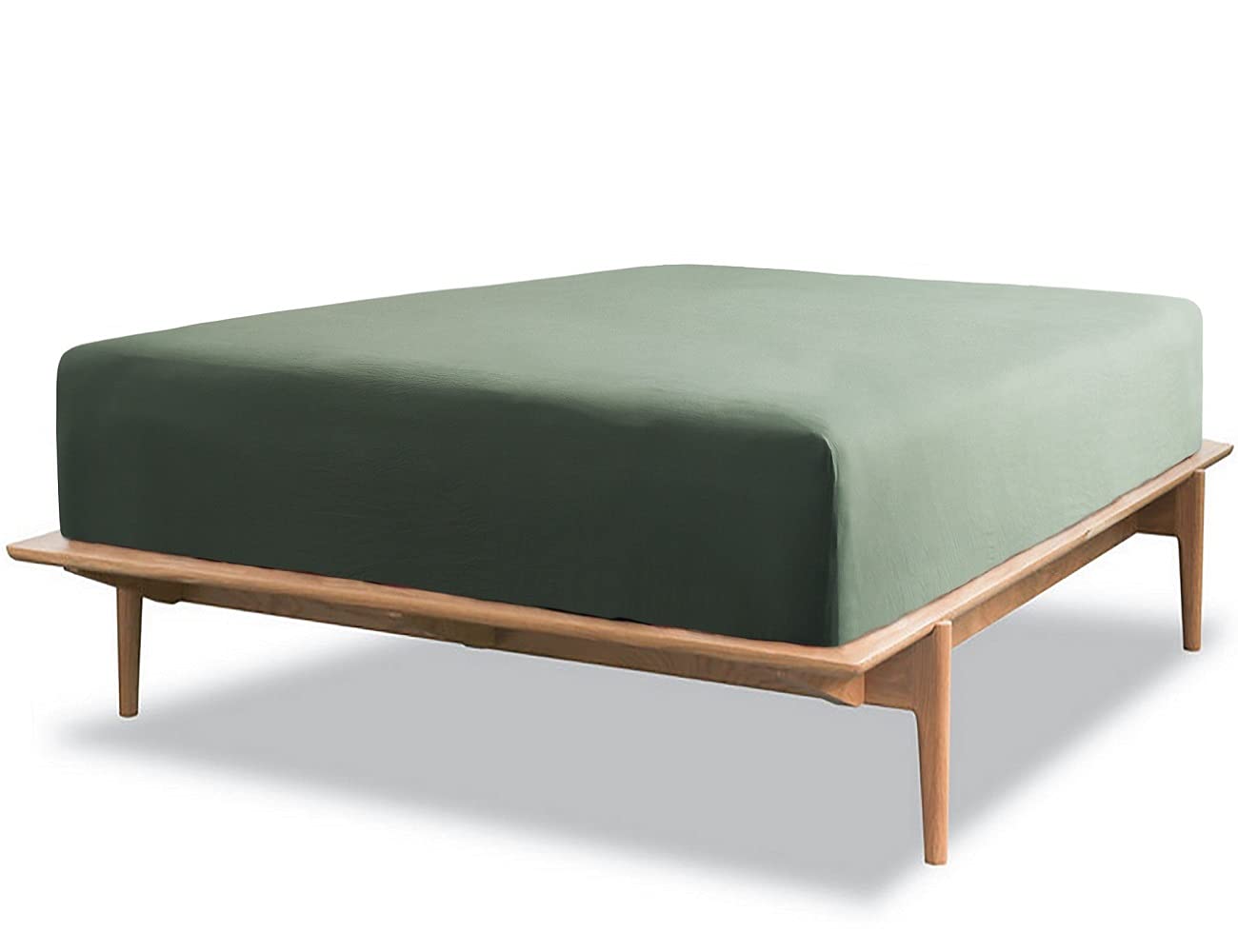 YOYOSTAR ボックスシーツ セミダブル ベッドシーツ オーガニックコットン 洗いざらしの綿100% マチ30cm..