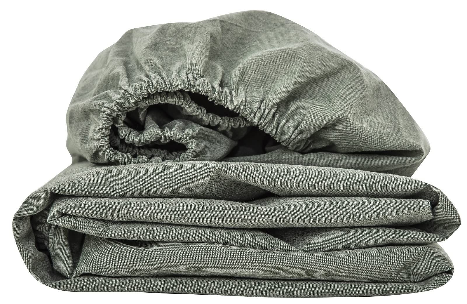 YOYOSTAR ボックスシーツ ダブル ベッドシーツ オーガニックコットン 洗いざらしの綿100% マチ30cm BOX..