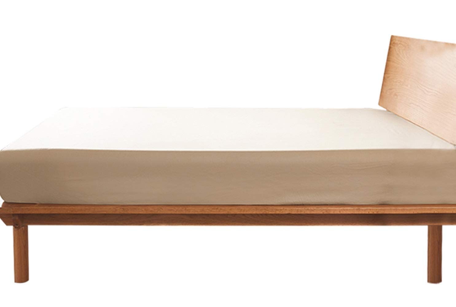 YOYOSTAR ボックスシーツ ワイドキング マチ35cm 200cm幅 ベージュ ベッドシーツ 綿100 マットレスカバ..