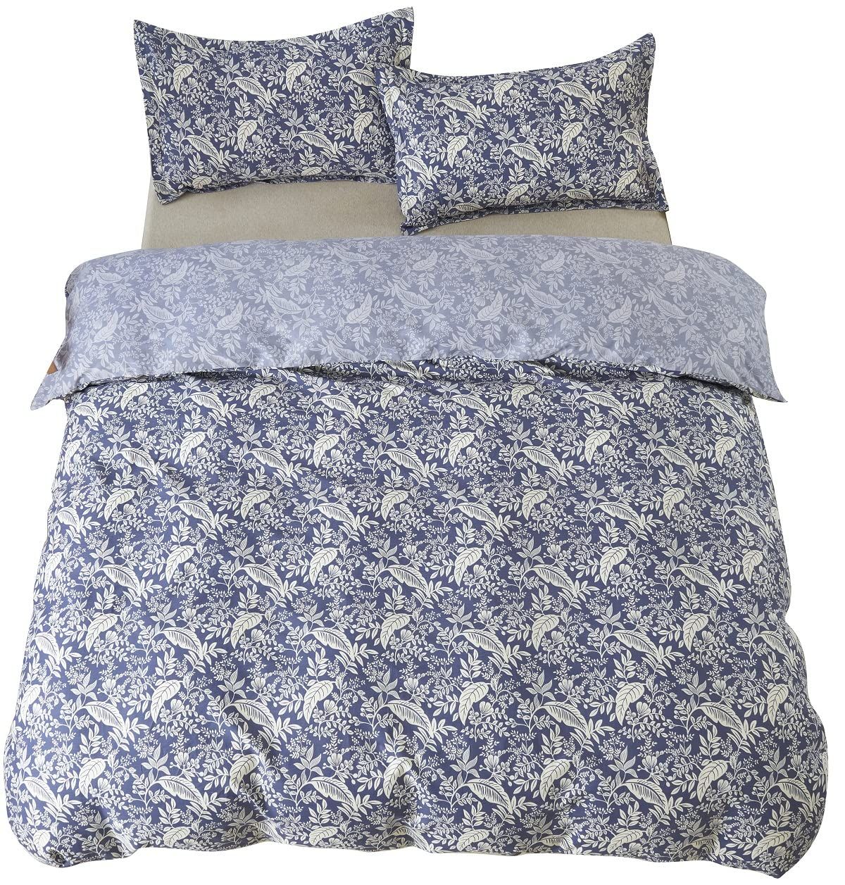 YOYOSTAR 掛けふとんカバー シングル 150x210cm 綿100% 葉っぱ リバーシブル 掛けカバー リーフ柄 おし..