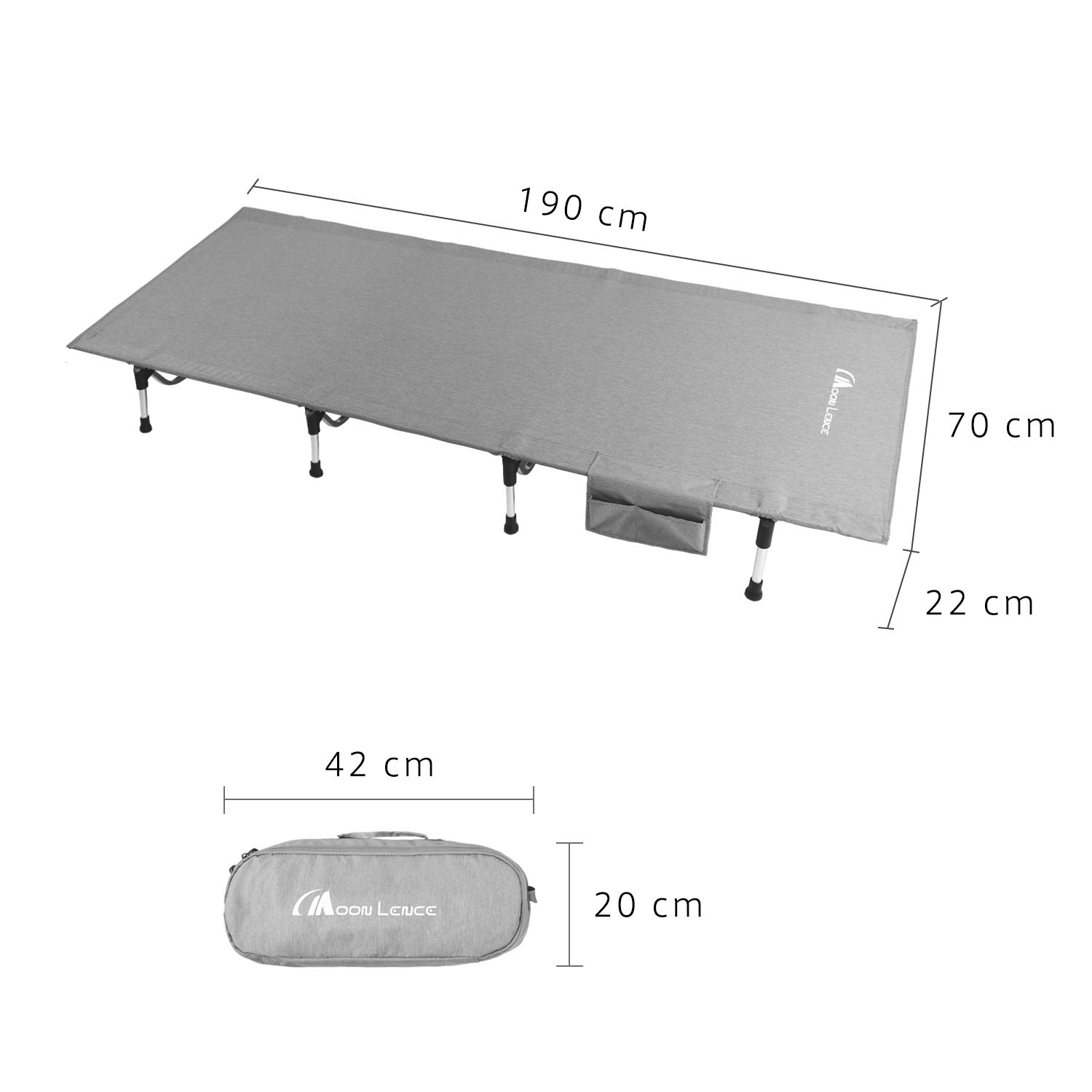 Moon Lence アウトドアベッド キャンプコット 第3代 ハイキング 組立簡易 折りたたみ式 コンパクト キャリーバッグ付き 説明書付き 2