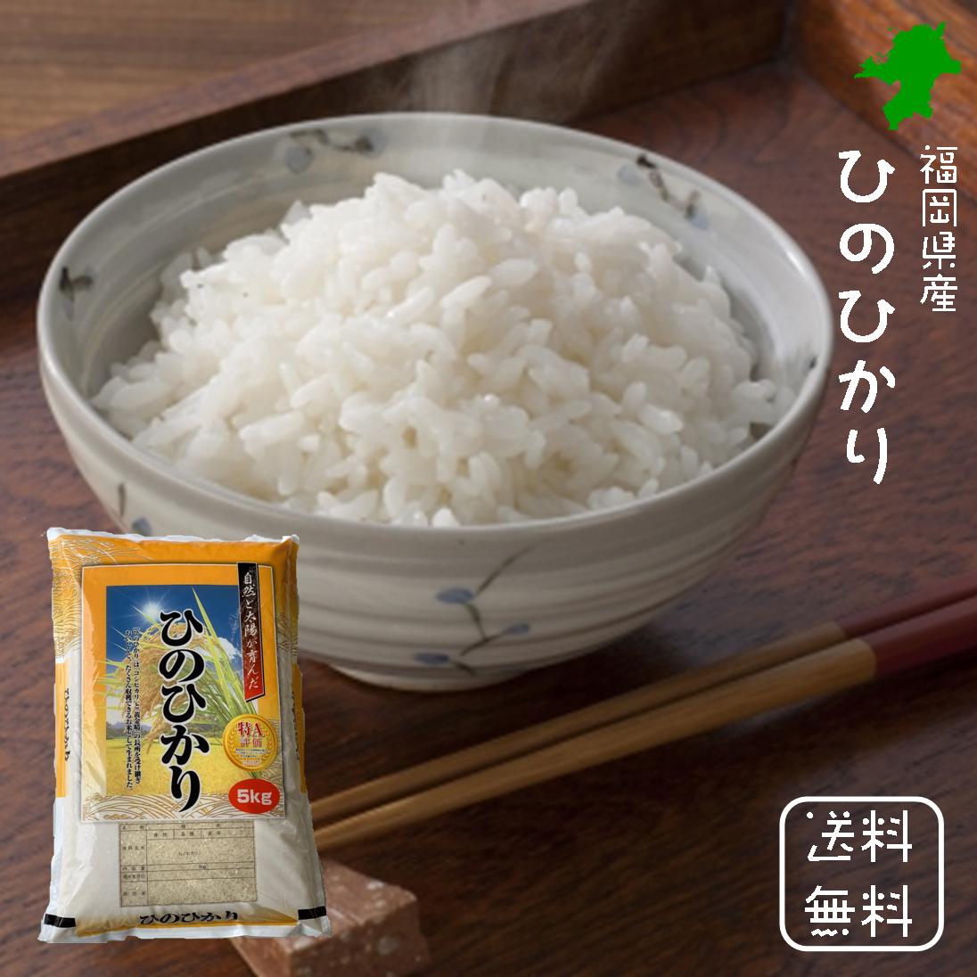 【送料無料】福岡県産　ひのひかり　白米　5kg×1袋　平成30年産　新米　食味ランキ...