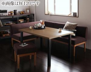 ダイニングセット（テーブル&ソファ スツール） モダンカフェ風リビングダイニングセット 4人 4点セット(テーブル+ソファ1脚+アームソファ1脚+スツール1脚) 左アーム W150