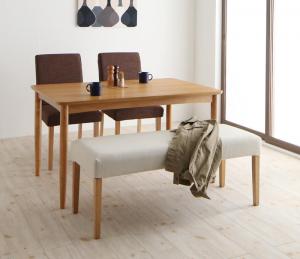 おうちの洗濯機でラクラク洗える！ カバーリングダイニング 4人 4点セット(テーブル+チェア2脚+ベンチ1脚) W120