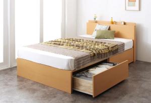 収納付きベッド シングルベッド セミダブルベッド 収納 収納付き 収納ベッド 大容量 収納ボックス 布団 敷き布団 薄型抗菌国産ポケットコイルマットレス付き セミダブル 組立設置付