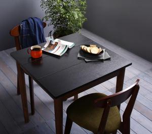 ダイニングセット(テーブル&チェア) カフェ ヴィンテージ ダイニング 2人 3点セット(テーブル+チェア2脚) ブラック×ブラウン W68