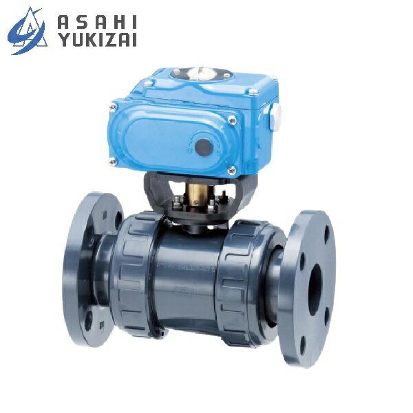 アサヒAV　A2AT2UEF1015　ボールバルブ21a型電動式T型　単相200V　15Aフランジ型　U-PVC/EPDM　旭有機材