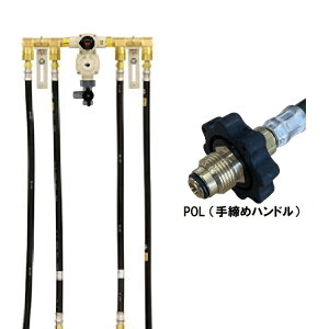 桂精機 PTC4B-10HZ 自動切替式 LPガス 10k調整器 コンパクト4本立て【発信機能なし】POL張力式手締め式 検査孔バルブ付き