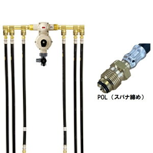 桂精機 PTC6B-15SZ 自動切替式 LPガス 15k調整器 コンパクト6本立て【発信機能なし】POL張力式スパナ締め式 検査孔バルブ付き