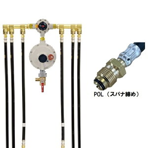 桂精機 PTC6B-20SZ 自動切替式 LPガス 20k調整器 コンパクト6本立て【発信機能なし】POL張力式スパナ締め式 検査孔バルブ付き