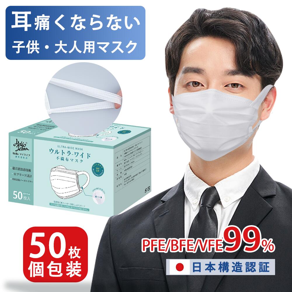 【日本国内発送】マスク 個包装 不織布 マスク 子供用 50