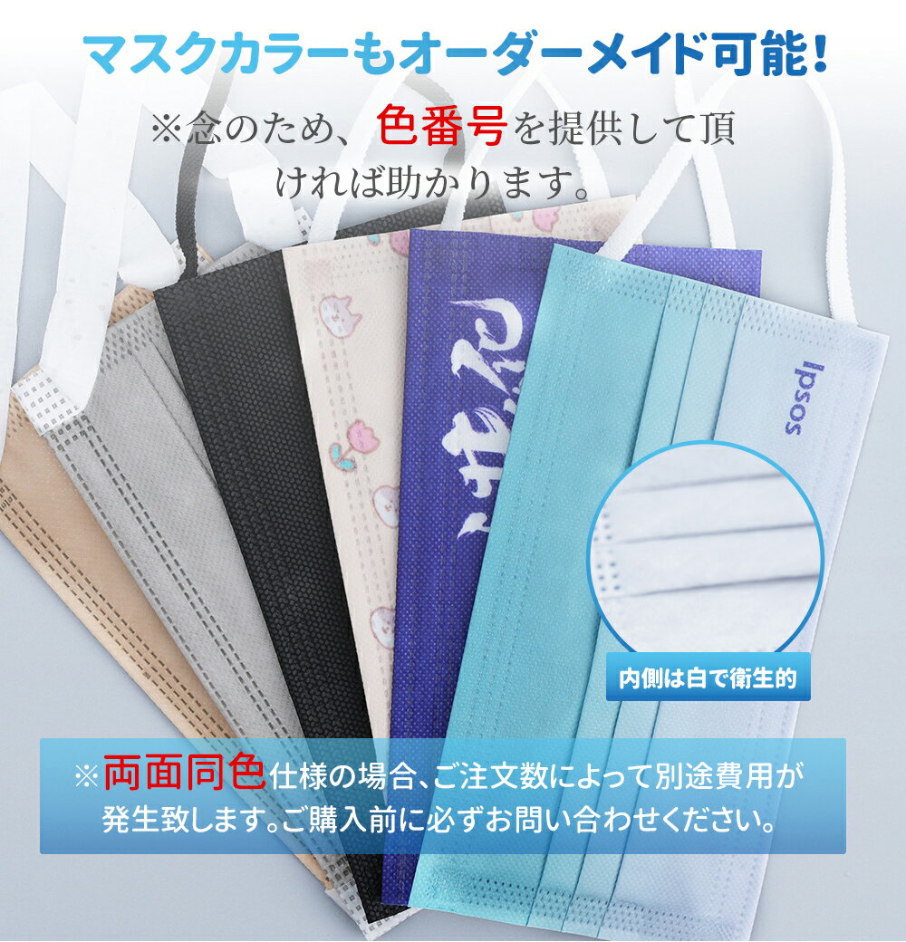 ＼法人様向け／マスク オリジナル オリジナルプリントマスク 名入れ ロゴ入 会社名 個包装 マスク 記念 不織布 500枚～ 耳が痛くならない 大人用 使い捨てマスク 小さめ 女性用 子供用 マスク 夏用 息しやすい 3層構造 ウイルス PM2.5 飛沫防止 花粉対策 抗菌通気 超快適