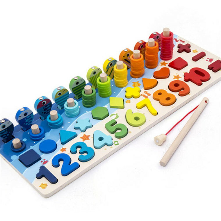 5in1 数字パズル 積み木 幼児学習 知育玩具 モンテッソーリ 木製 型はめ 1-10 おもちゃ 数字 ゲーム 学習玩具 ブロック
