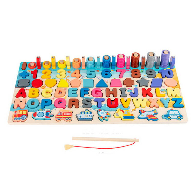 木製 おもちゃ 知育玩具デジタル形状マッチング 積み木 立体パズル 3歳以上 幼児 1-10の人気の数字ゲーム 子供就学前教育対数ボード 女の子 男の子 キッズボード数学釣りカウント数のためのインタラクティブ