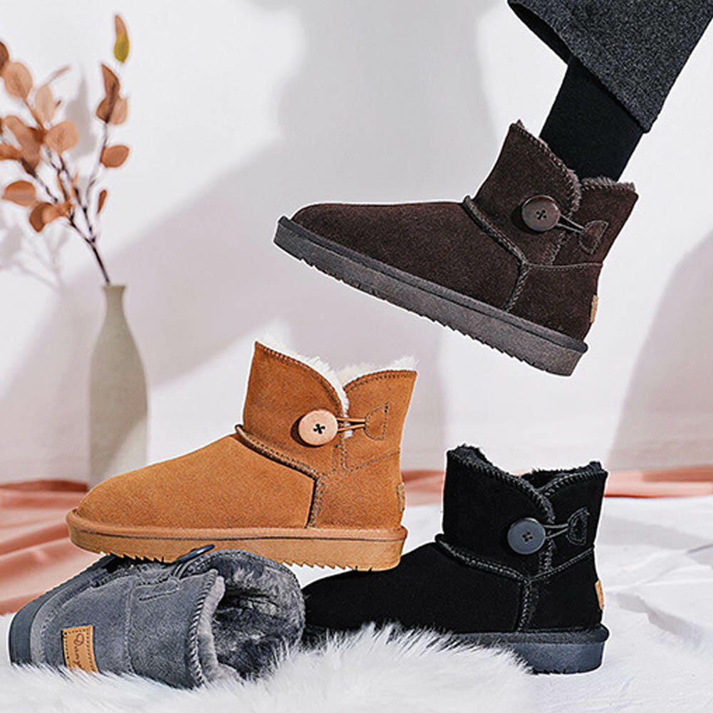 スノーブーツ ムートンブーツ ショートブーツ くるぶし丈 シューズ 防寒ブーツ 冬滑り止め 撥水 綿入れ..