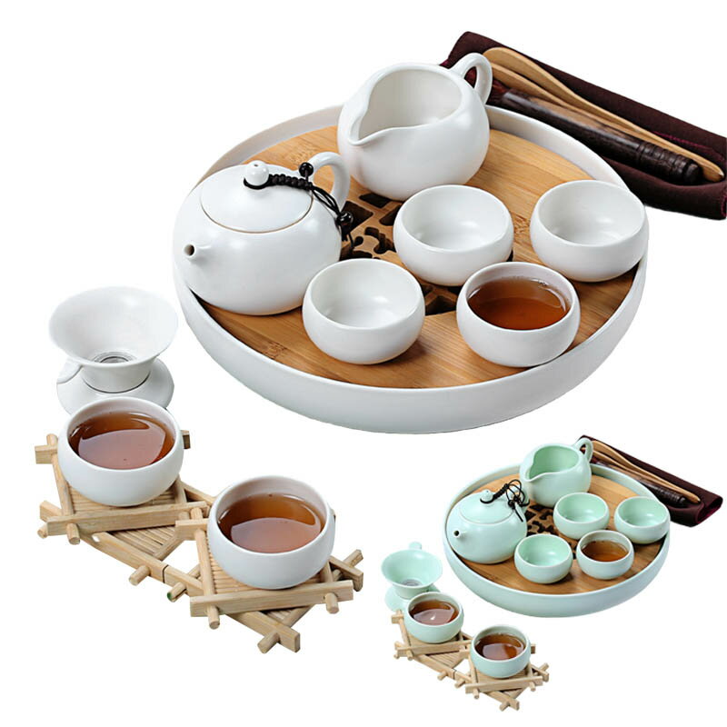 茶器セット 急須 湯呑み 丸い茶托 磁器茶具 ティーポット カップ 茶こし付 茶碗 茶器揃 おしゃれ 和風 贈り物中国茶盤 茶道具 お茶 茶器 茶盆 茶台收藏 用 オフィス