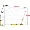 組み立て式 ポータブル サッカーゴール/フットサルゴール 3.6m 各種 大型集球ネット