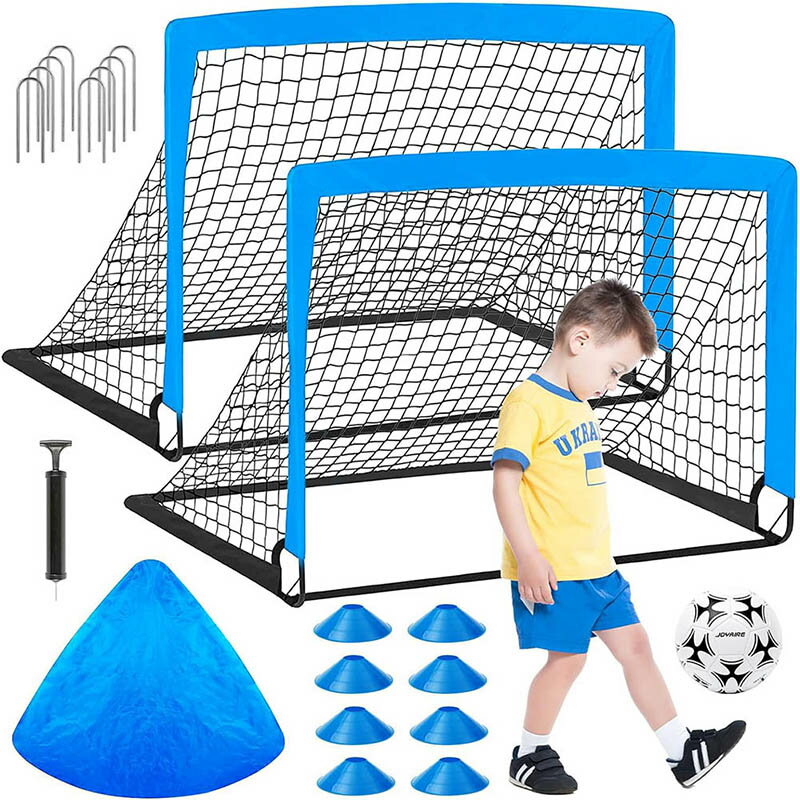 サッカーゴール 折畳み 子供用 フットサル用ゴール ポータブルサッカーゴール サッカーゲーム用ゴール サッカー ゴール 持ち運び 室内 屋外 マーカーコーン付