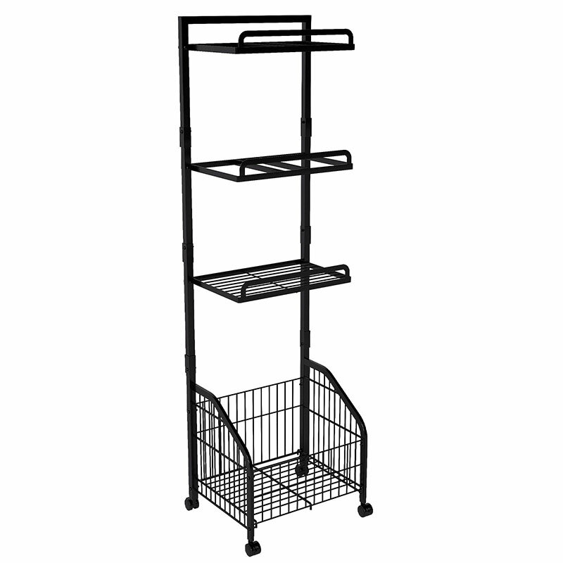 ボール収納 省スペース ボールスタンド 4段 ラック 玄関 コンパクト フック付き スタンド カゴ ボール ..