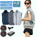 【ファン?バッテリー付き】空調ベスト セット クールウェアファン 作業服 ベスト 作業着 空調ウェア フルセ DC12V高出力 20000mAh ファ