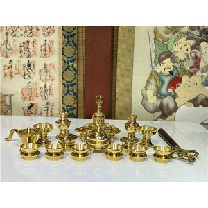 密教 法具 前具◆金剛鈴/金剛盤 五鈷杵三鈷杵独鈷杵火舎香炉一面器六器一組仏器一対華瓶一対洒水器 全20種
