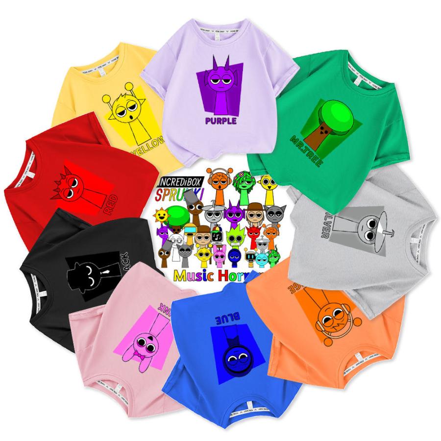 スプランキー sprunki 子供服 半袖Tシャツ 通気性 肌着 柔らかい 100%綿 丸首 男の子 女の子 子ども服 ..