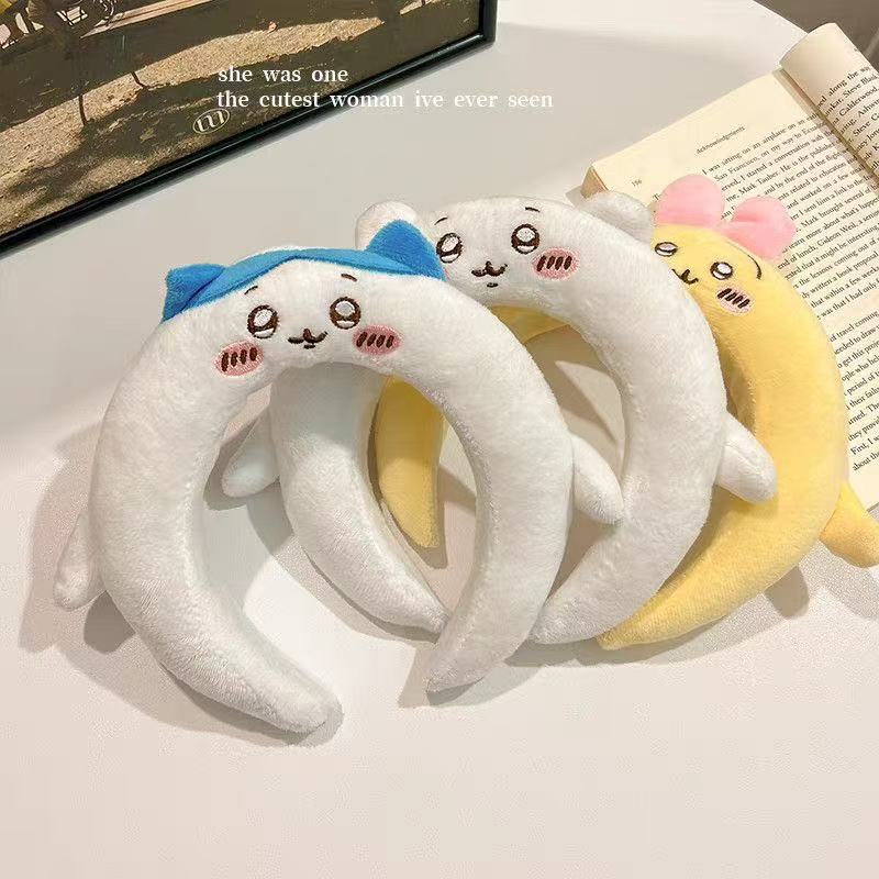 ちいかわ うさぎ キャラクター もこもこ ヘアバンド ぬいぐるみ風 かわいい 洗顔用 ヘアアクセサリー レディース メイク 洗顔 お風呂 スキンケア