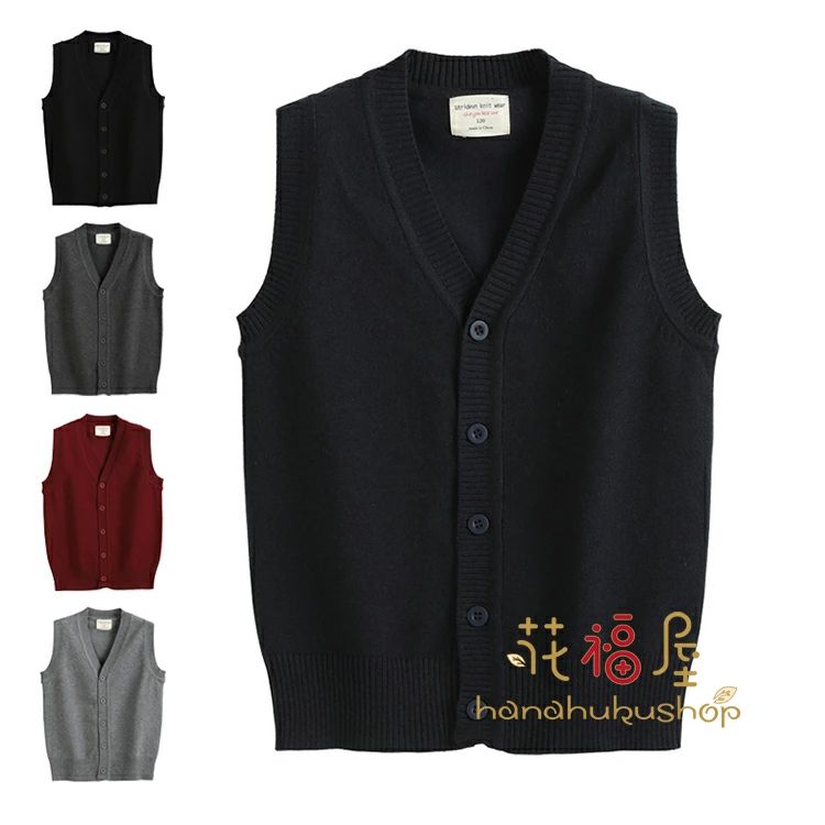 子供服 ニットベスト Vネック ベスト キッズ 秋物 冬物 フォーマル カジュアル 子供 綿生地 スクールベスト 制服 小学生 コットン ユニ