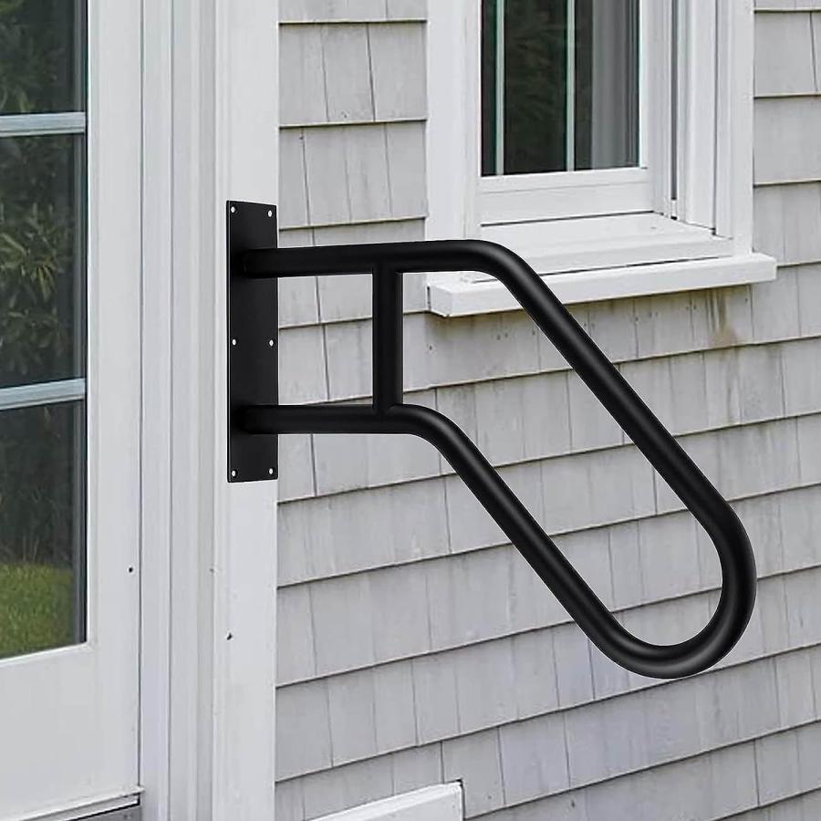 屋外ステップ用手すり階段の手すり手すり 階段用59cm手すり外壁手すり、滑り止め1-3ステップグラブバー..