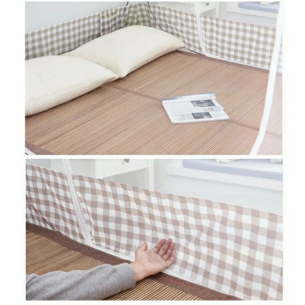 蚊帳 ベッド用 床用 シングル ワンタッチ モスキートネット 簡単設置 大きい レギュラーサイズ 底面付 ..