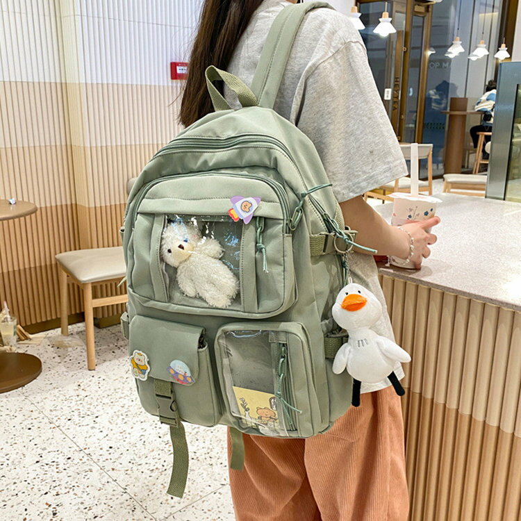 痛バッグ リュック a4 痛バ クリア 推しバッグ 推し活 缶バッチ ビニールバッグ 可愛 かわいい おしゃれ 透明 透明バッグ ヲタク オタク