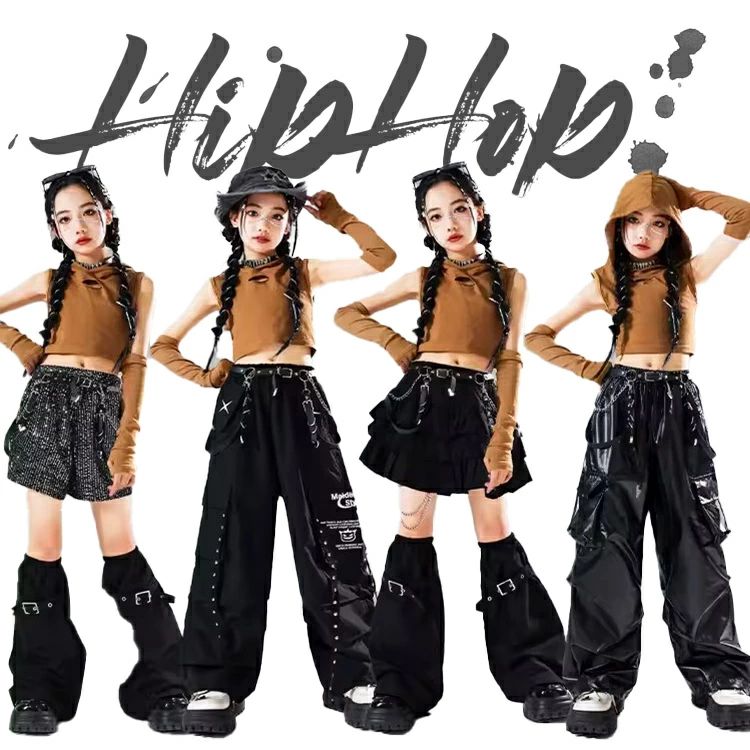 ダンス キッズ 女の子 子供服 黒 スパンコール レザー ダンス衣装 フード付き ガールズ スカート 長ズボン 短パンツ ダンスウェア 発表会 応援団 イベント ジュニア カッコイイ 普段着 jazz K-POP オシャレ DANCE 110~170