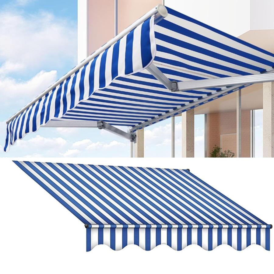 オーニング交換用生地 オーニングテント 日除け シェード オーニング パティオ格納式日よけ 交換用カバー、伸縮タイプ 日よけ 巻き取り式 サンシェード ひさし