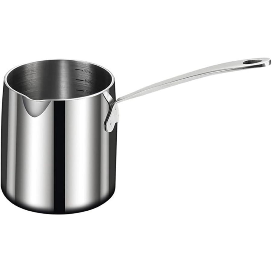 ミルクパン ミルクピッチャー 片手鍋 鍋 ih対応 小鍋 深型 煮物 目盛り付き ステンレス鋼鍋 ソースパン シングルハンドルパン 味噌汁 鍋 ミルクポット 小さい鍋