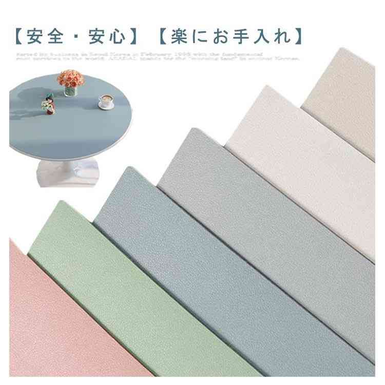 食卓カバー 円形 キズ ダイニング 円形 丸形 デスクマット 防水 テーブルクロス 耐熱性 PUレザー テーブルカバー 防油 無地 北欧 汚れ防