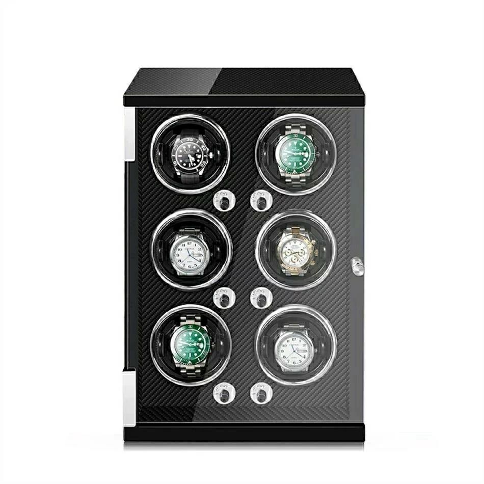 【正品販売-安心保証】ワインディングマシーン6本巻き 腕時計自動巻き上げ機 五段階モード高級腕時計に..