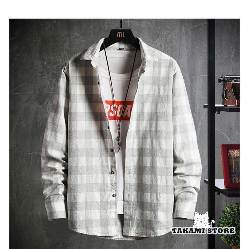 長袖 シャツ メンズ ボタンダウンシャツ カジュアルシャツ チェックシャツ 開襟シャツ スリム トップス 春服 ゆったり 大きいサイズ 20代30代40代50代