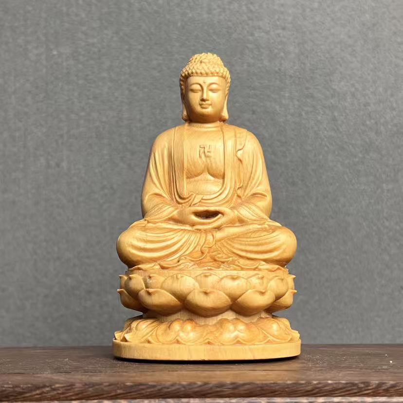 木彫り仏像 釈迦如来 座像 天然 崖柏木 本体のみ 釈迦如来像 曹洞宗 臨済宗 天台宗 禅宗 本尊 お釈迦様 座釈迦 縁起物 祈る 開運 スピリチュアル プレゼント 贈り物 ギフト お土産 お守り 置物 風水 飾り