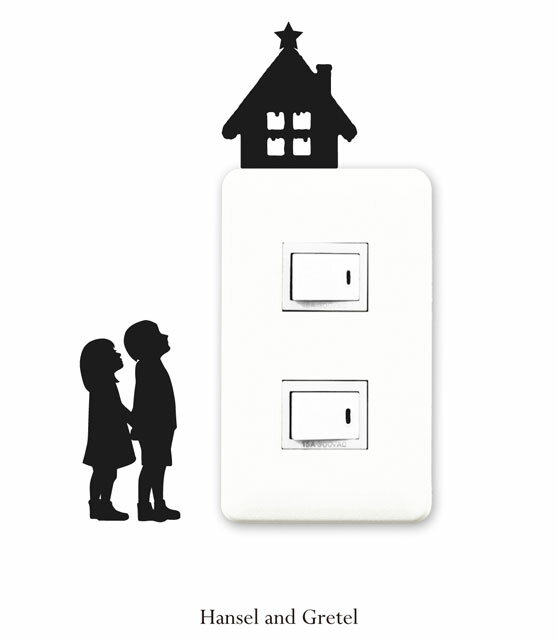 ウォールステッカー Fairy tale -フェアリーテール- 『ヘンゼルとグレーテル』[ おとぎ話 ヘンゼル グレーテル 壁紙　シール デコレーション シルエット スイッチ コンセント ウォールステッカー インテリア おしゃれ かわいい ] sps