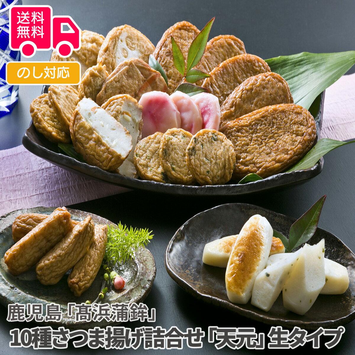 鹿児島「高浜蒲鉾」 10種さつま揚げ詰合せ「天元」生タイプ【送料無料(代引不可)】