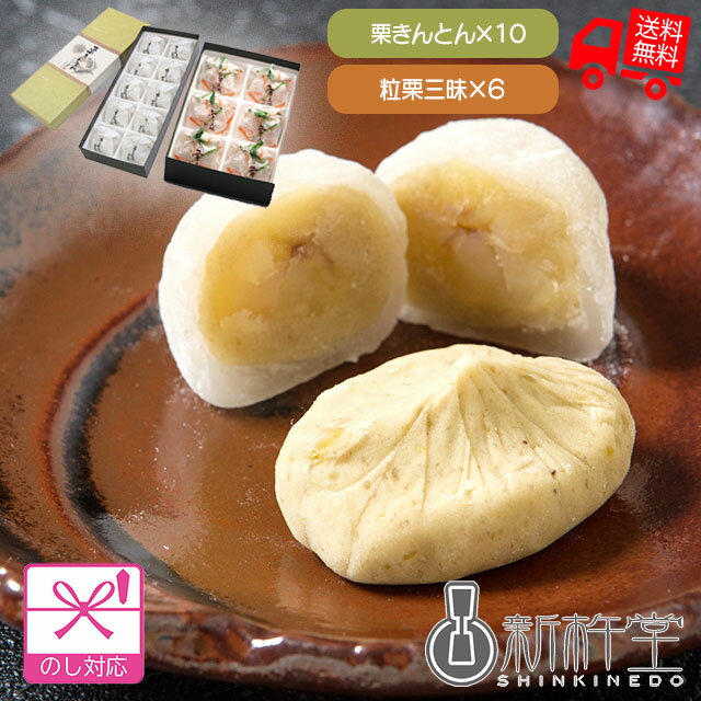 岐阜「新杵堂」栗きんとん＆粒栗三昧【送料無料（代引不可）】[ 栗きんとん 粒栗 お取り寄せ お祝い お土産 プレゼント グルメ ギフト お歳暮 御歳暮 お中元 贈答 ホワイトデー お返し ギフト ]のサムネイル