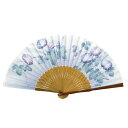 婦人布扇子 花の詩 ( 朝顔 ) 松寿庵 [ 扇子 女性用 婦人 レディス あさがお アサガオ 紫 パープル かわいい 綿100% プレゼント ギフト 贈り物 ...