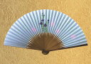 京扇子 純国産 紙扇子 漉き地両面絵 扇子 桔梗 貼箱付き 松寿庵 [ 扇子 鳥の子紙 鳥の子和紙 京都東山 手描き 和柄 花柄 ききょう 桔梗 ブルー 植物柄...